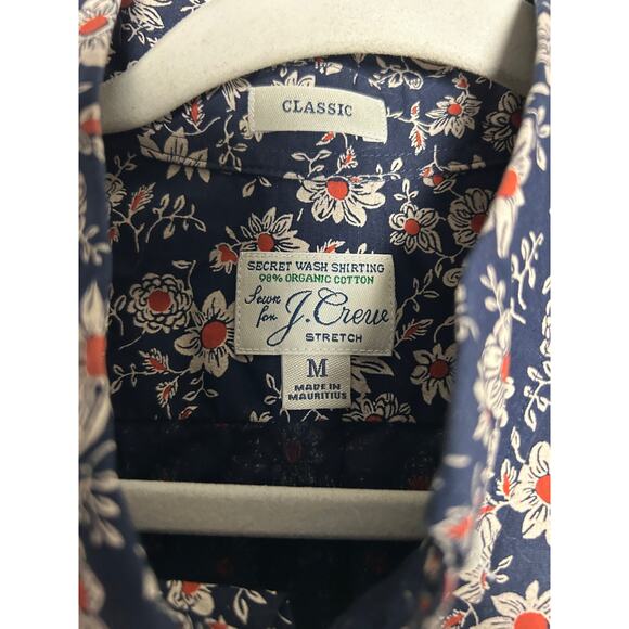 J Crew Men’s Floral Button Down Organic Cotton Shirt Classic Fit Medium - Picture 2 of 5